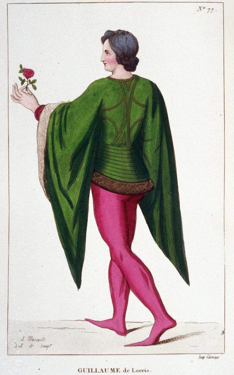 Guillaume de Lorris, francouzský básník (v.1200-v.1240). od Unknown artist