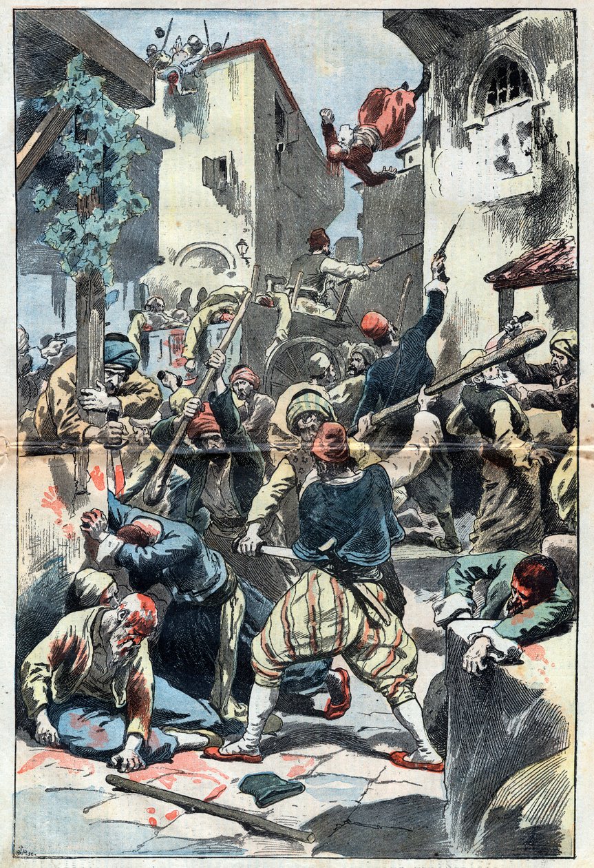 Hamidské masakry: masakr Arménů v Konstantinopoli od Unknown artist