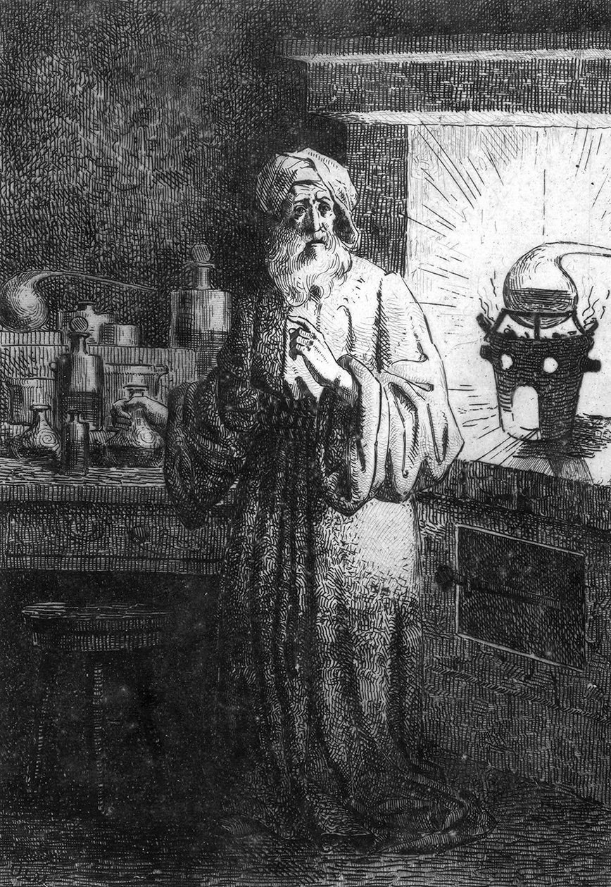 Hennig Brand nebo Hennig Brandt Německý alchymista objevující fosfor. od Unknown artist