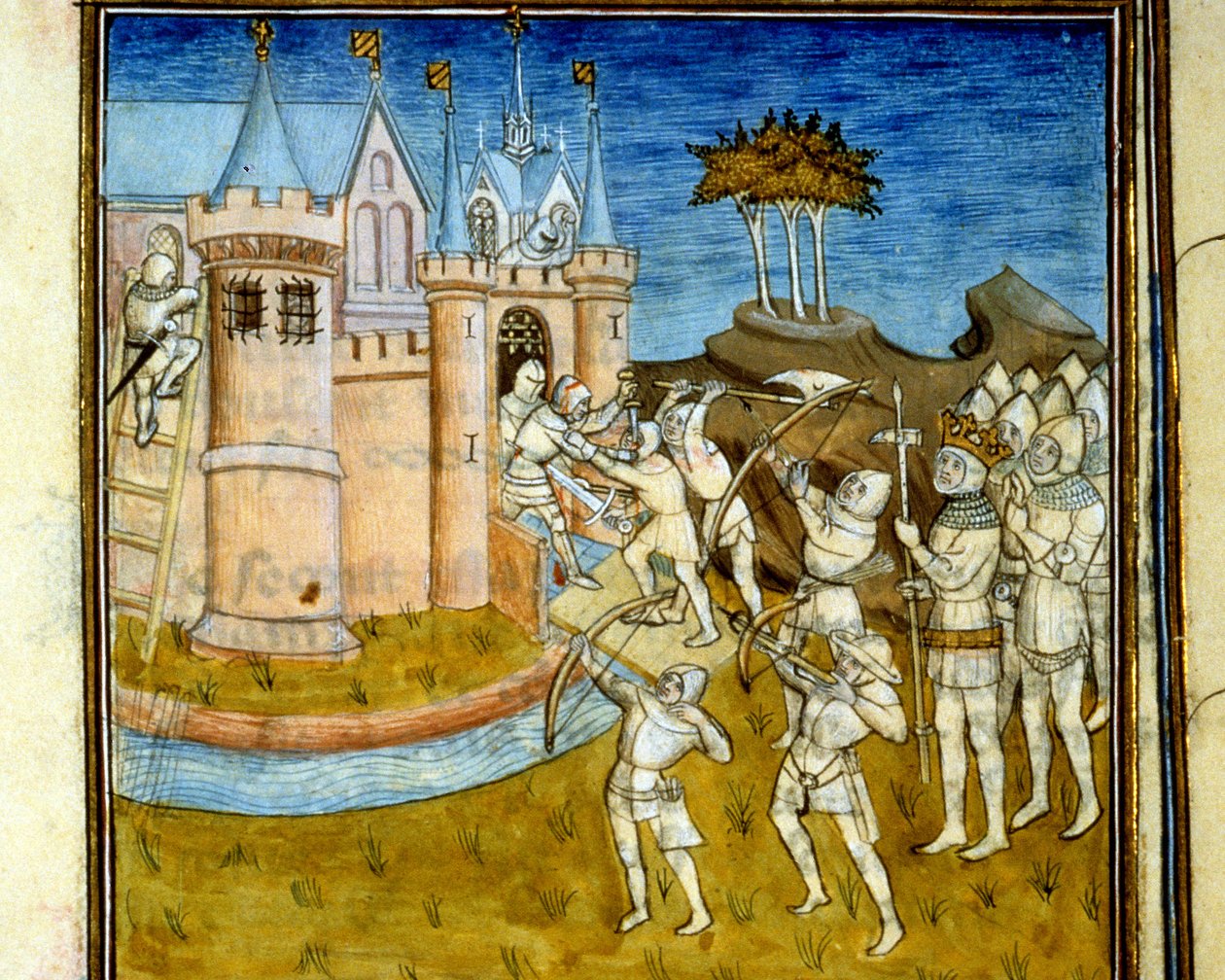 Henri 1er (1008 - 1060) bojoval proti armádě Viléma Dobyvatele (1027 - 1087) v roce 1054 - v „“ Grandes chroniques de Saint-Denis“, konec 14. století (ref. 512 od Unknown artist