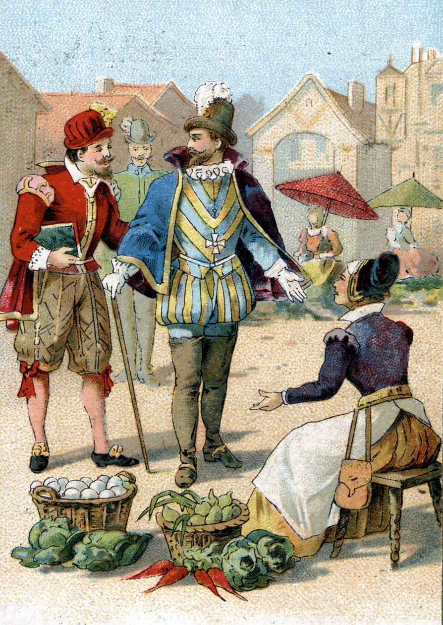 Jindřich IV. francouzský král (1553-1610) na svých procházkách Paříží. od Unknown artist