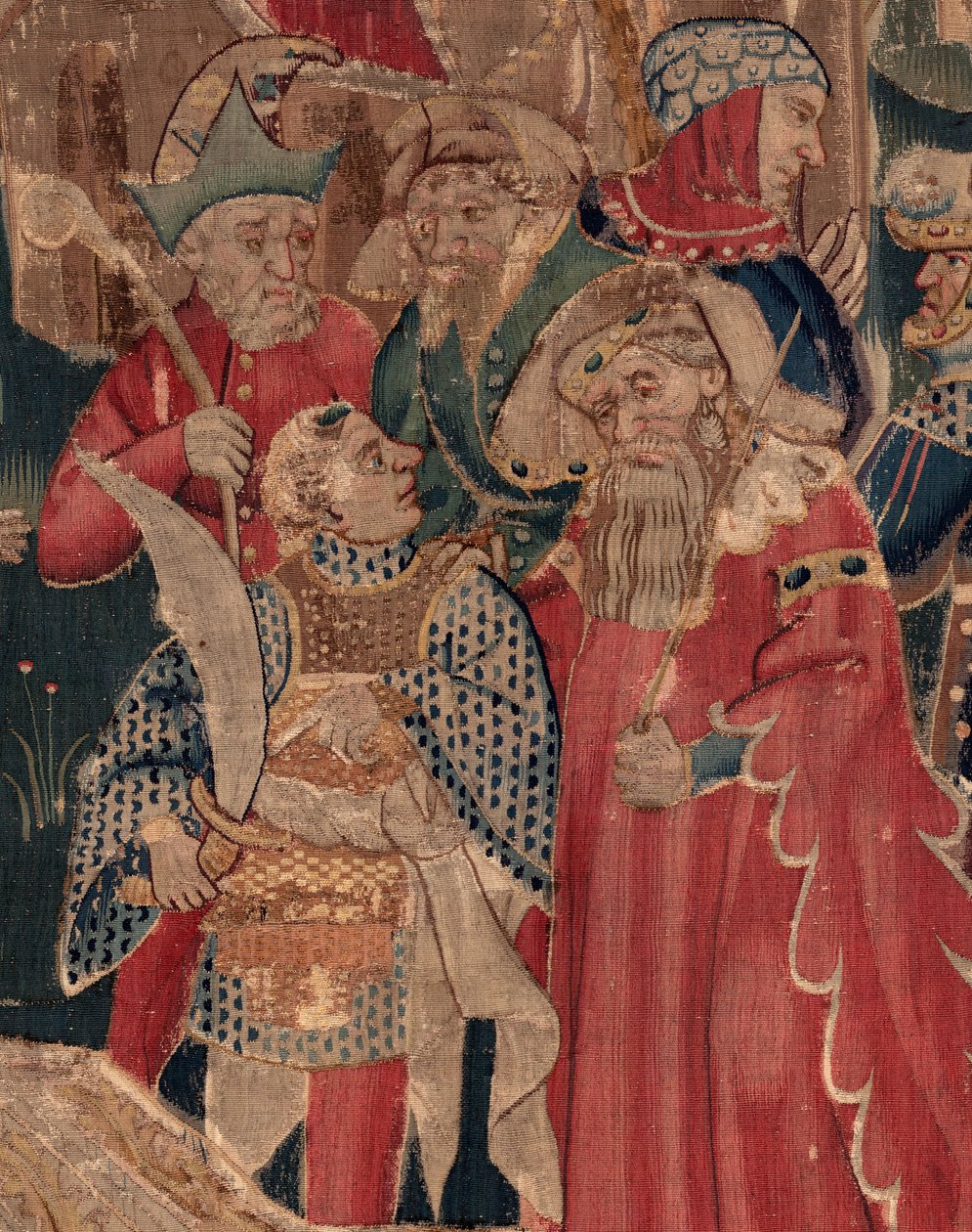 Historie Saint Piat a Saint Eleuthère, scéna 12: Vzkříšení dcery tribuna Detail. od Unknown artist