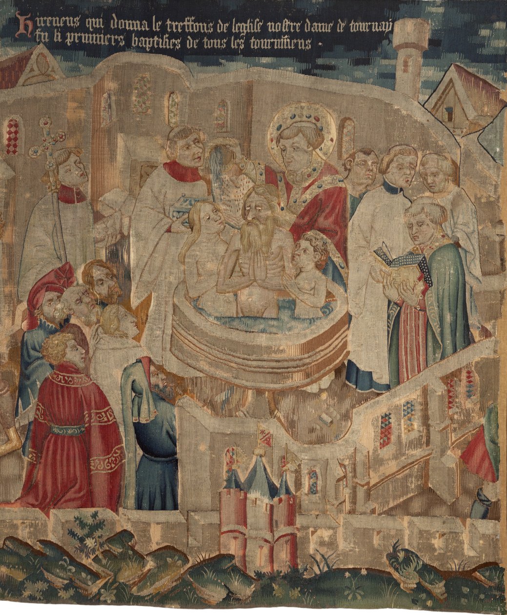 Historie Saint Piat a Saint Eleuthère, scéna 6: Křest Hirenea a jeho rodiny od Unknown artist