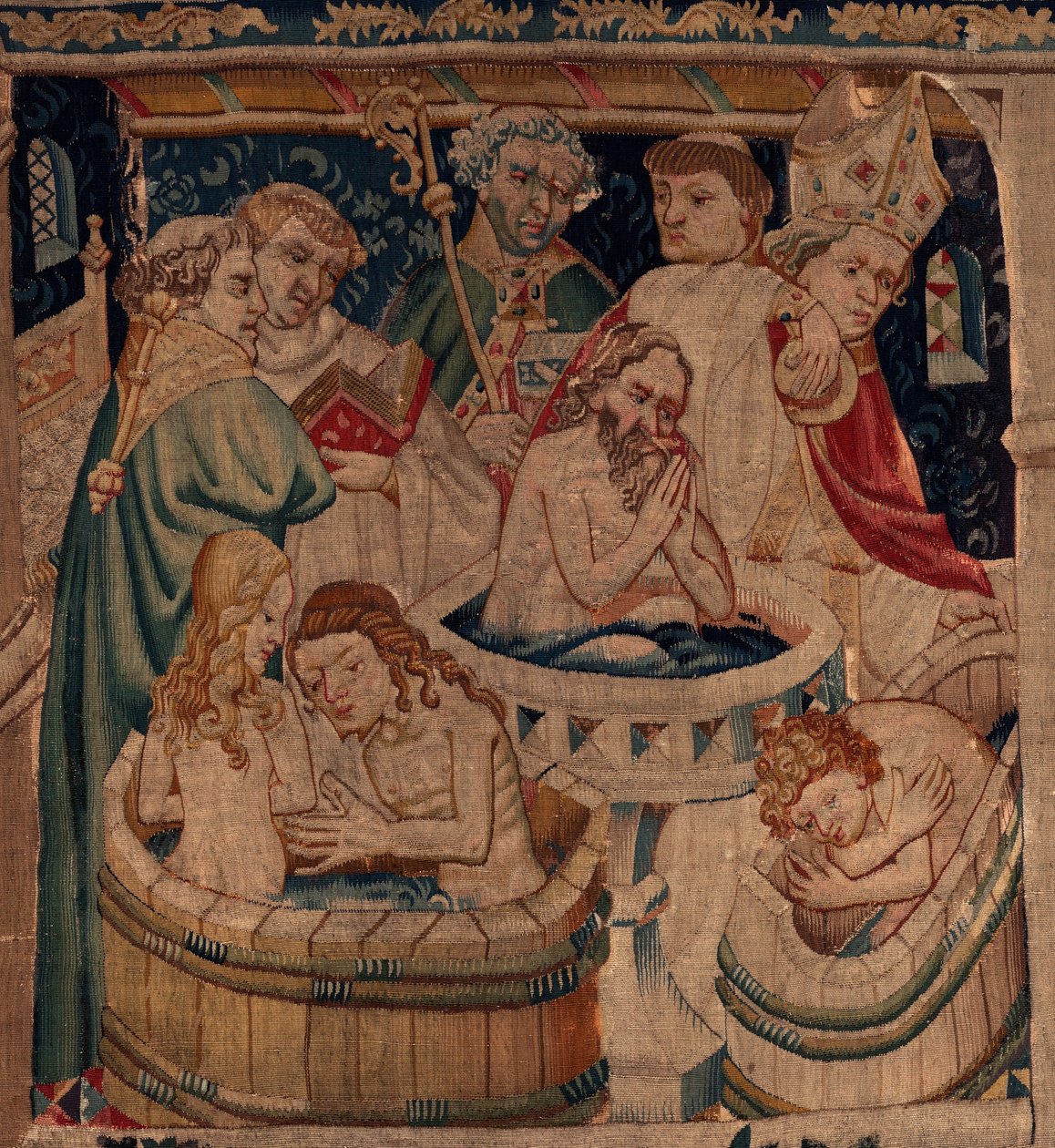 Historie Saint Piat a Saint Eleuthère, Scéna 7 křest exulantských křesťanů, Detail. Křest. od Unknown artist
