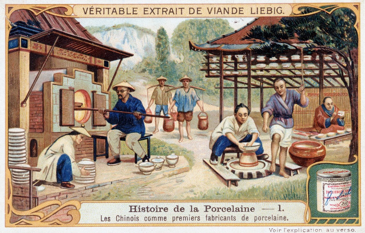Historie porcelánu: Číňané jako první výrobci porcelánu - Liebigova chromolitografie od Unknown artist