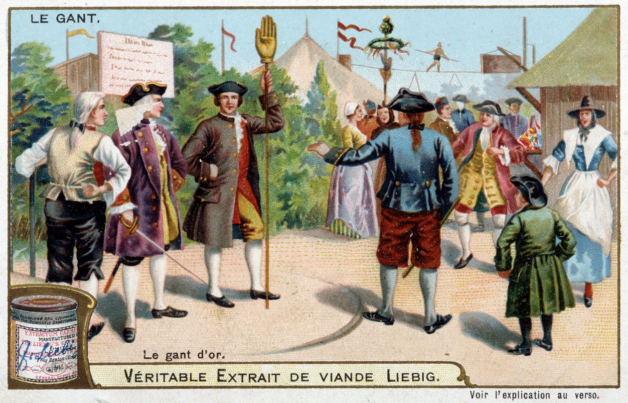 Historie rukavice: zlatá rukavice v Anglii - Liebigova chromolitografie od Unknown artist