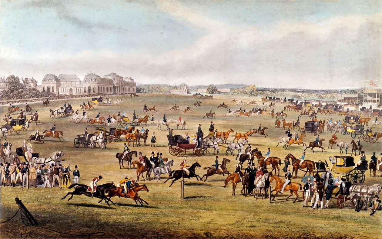 Dostihy v Chantilly pod záštitou vévody z Orleans Rytina z roku 1841. Soukromá sbírka od Unknown artist