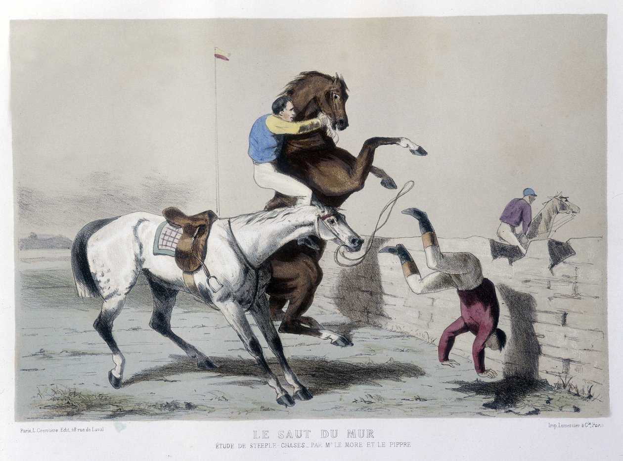 Jízda na koni: Le jump du mur, Steeple - v „“Le Centaure““ od Unknown artist