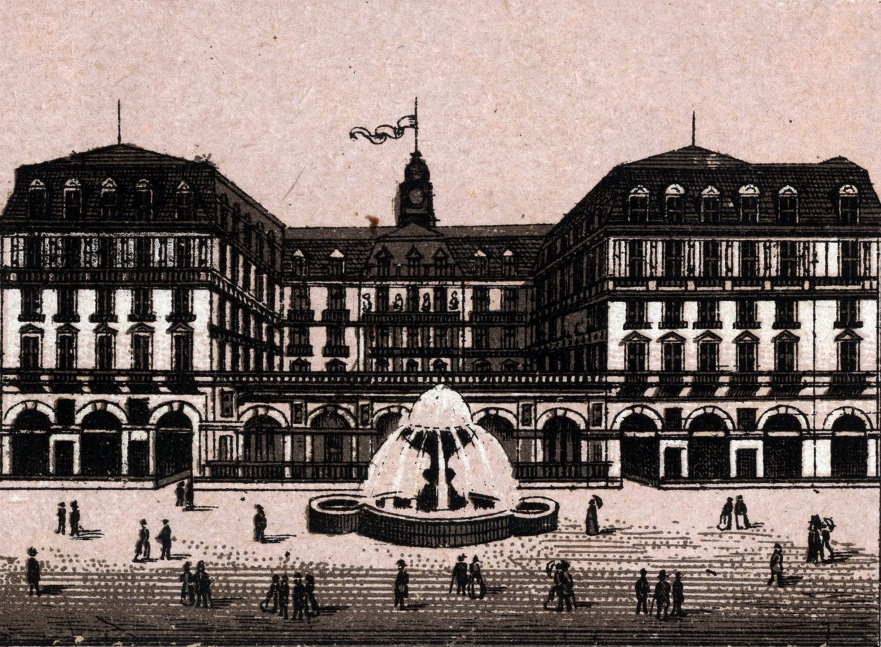 Hotel Frankfurter hof ve Frankfurtu Německo (Frankfurt, Německo) v „“ Svět ilustruje 168 pohledů““ Nedatováno (konec 19. století) od Unknown artist