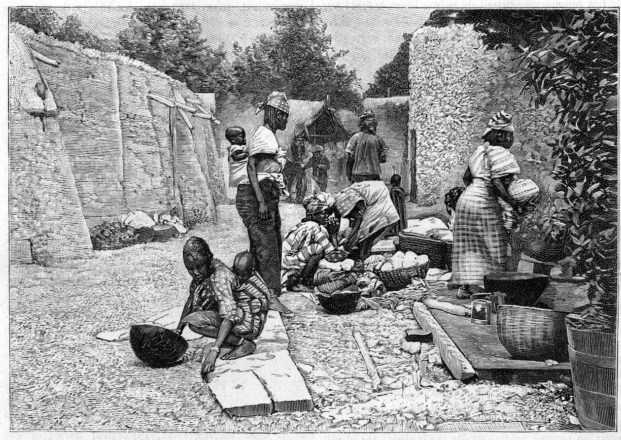 Human Zoo - etnografická výstava západní Afriky na Champ de mars (Paříž) od Unknown artist