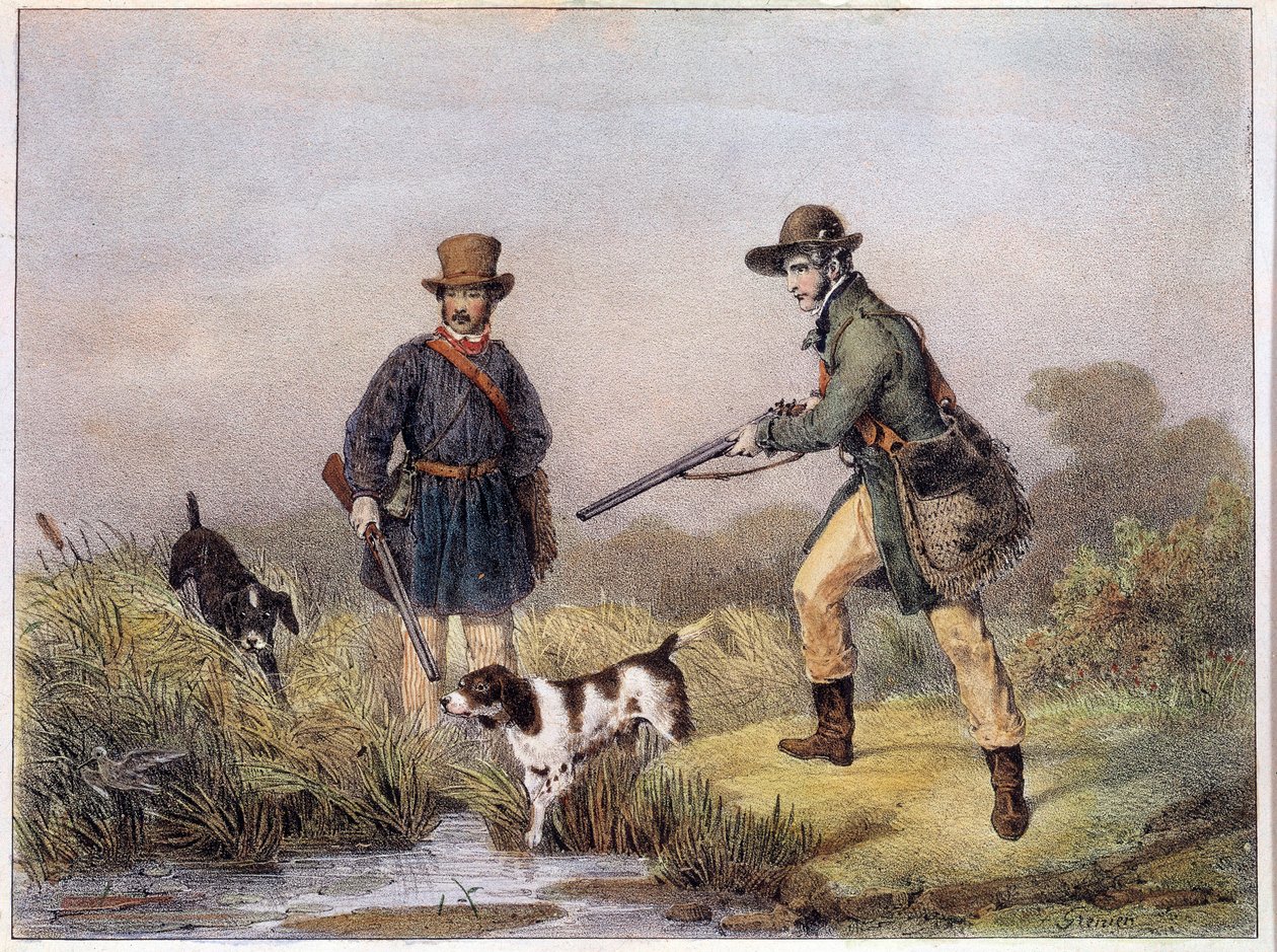 Lovci v močálech Tisky Gien z 19. století, lovecké muzeum od Unknown artist
