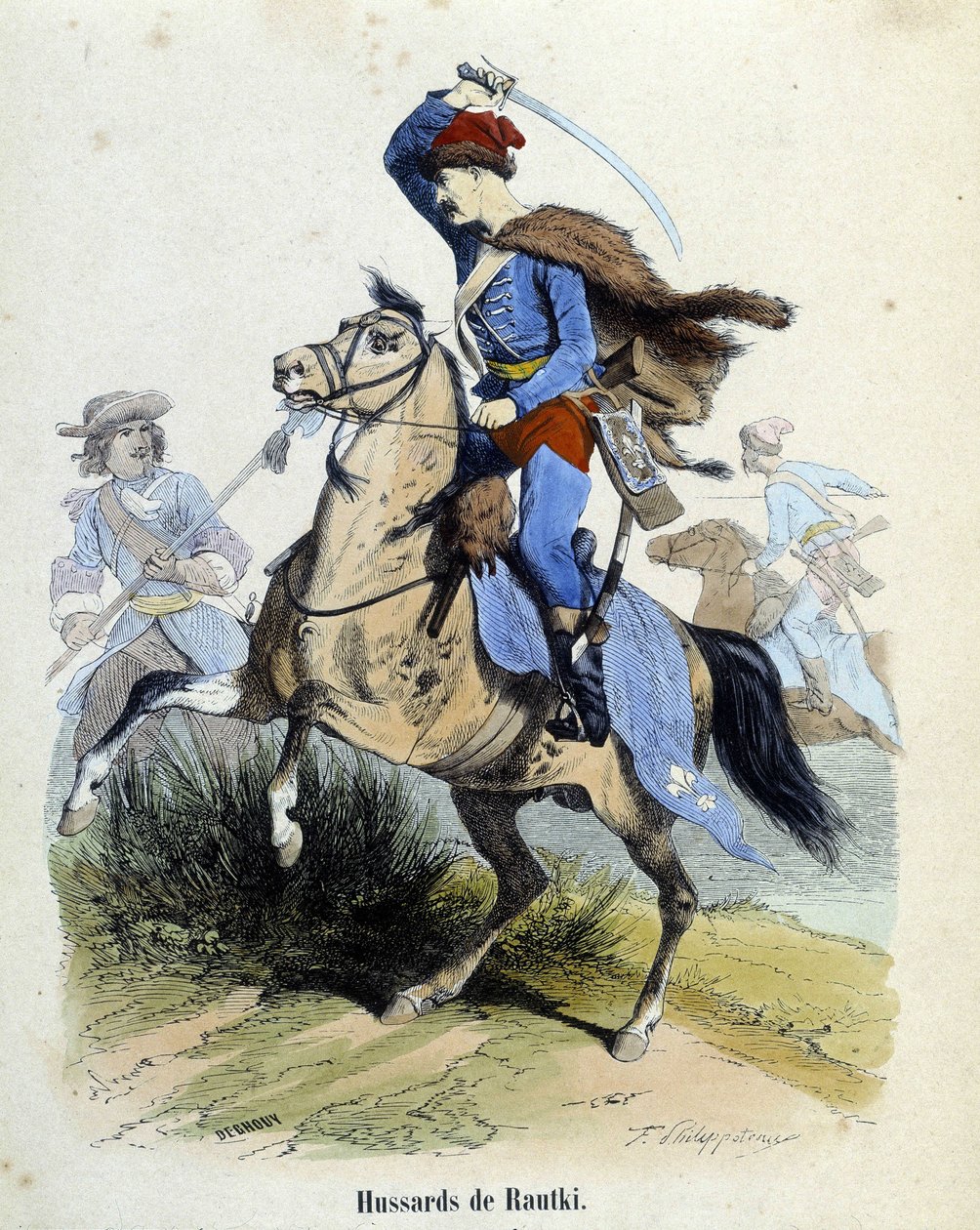 Husaři z Rautki v roce 1720 bojovník. od Unknown artist
