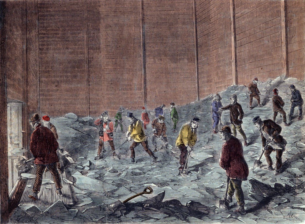 Výroba ledu v Chelsea: sběr a skladování. od Unknown artist