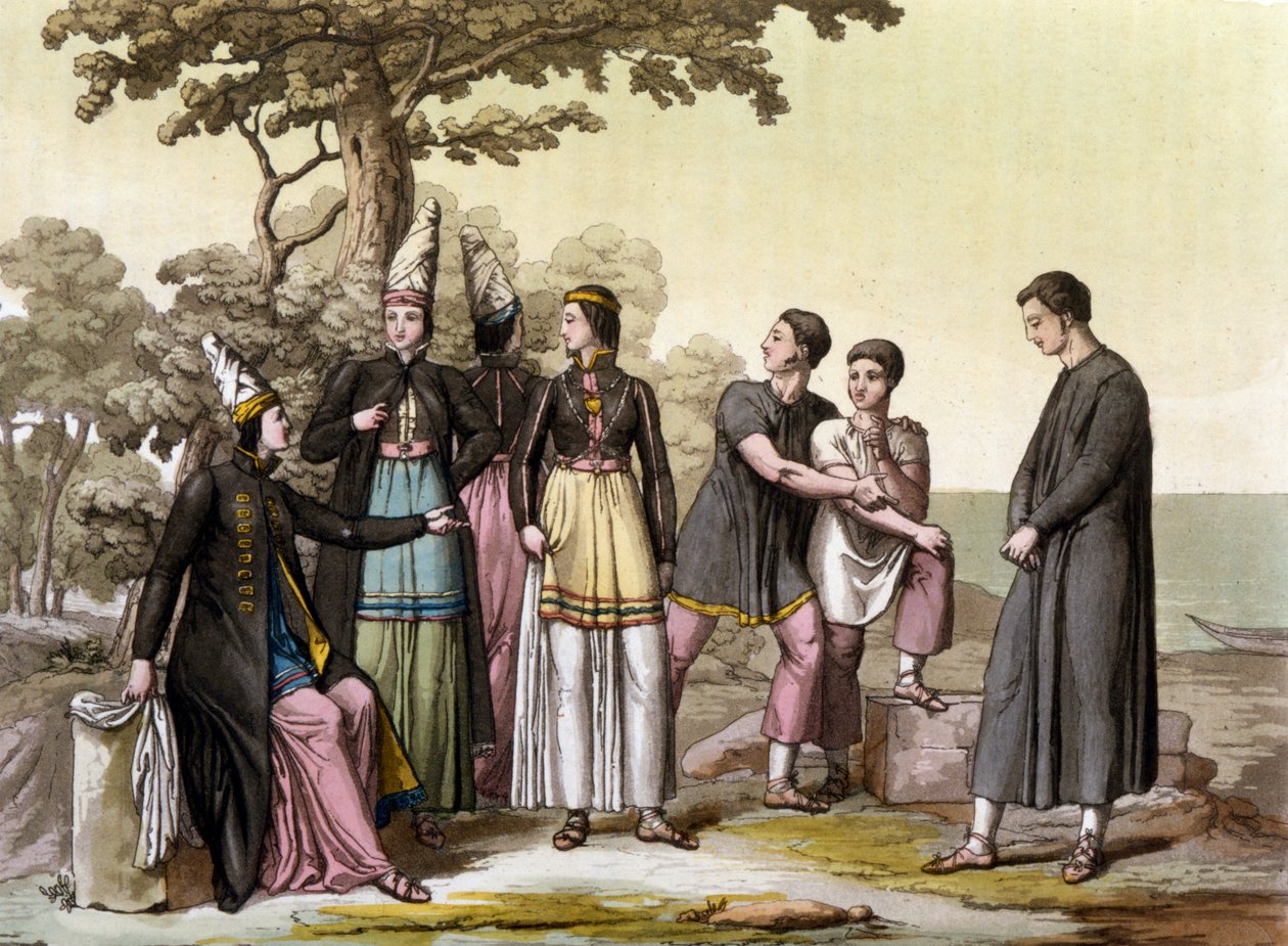 Islandské kostýmy - v „“Starém a moderním kostýmu”” od Julese Ferraria od Unknown artist