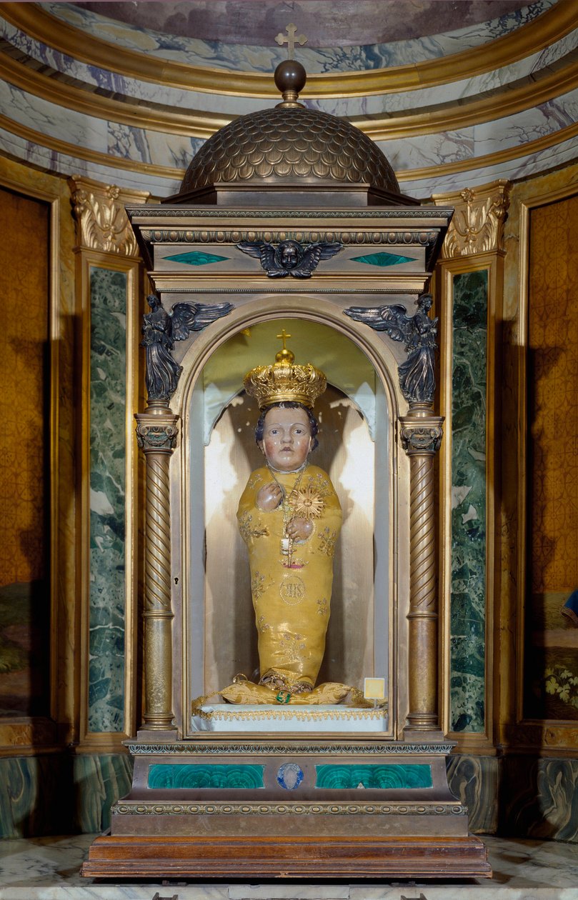 Svaté dítě. Soška Ježíšova dítěte (kopie). Originál z 15. století. Kostel Santa Maria in Aracoeli, kaple svatého dítěte, Řím. od Unknown artist