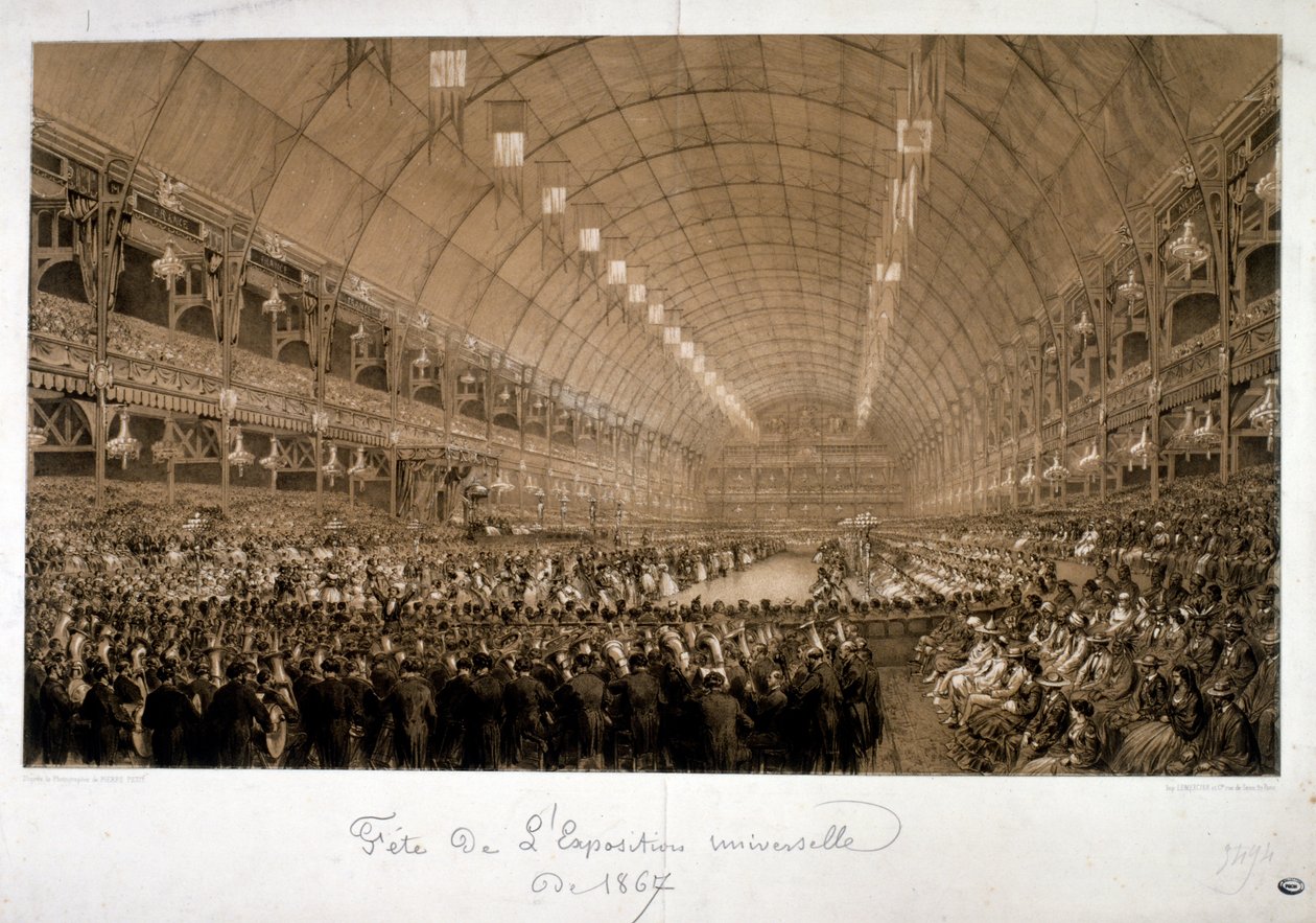 Ilustrace zobrazující Mezinárodní výstavu v roce 1867 (Exposition Universelle d