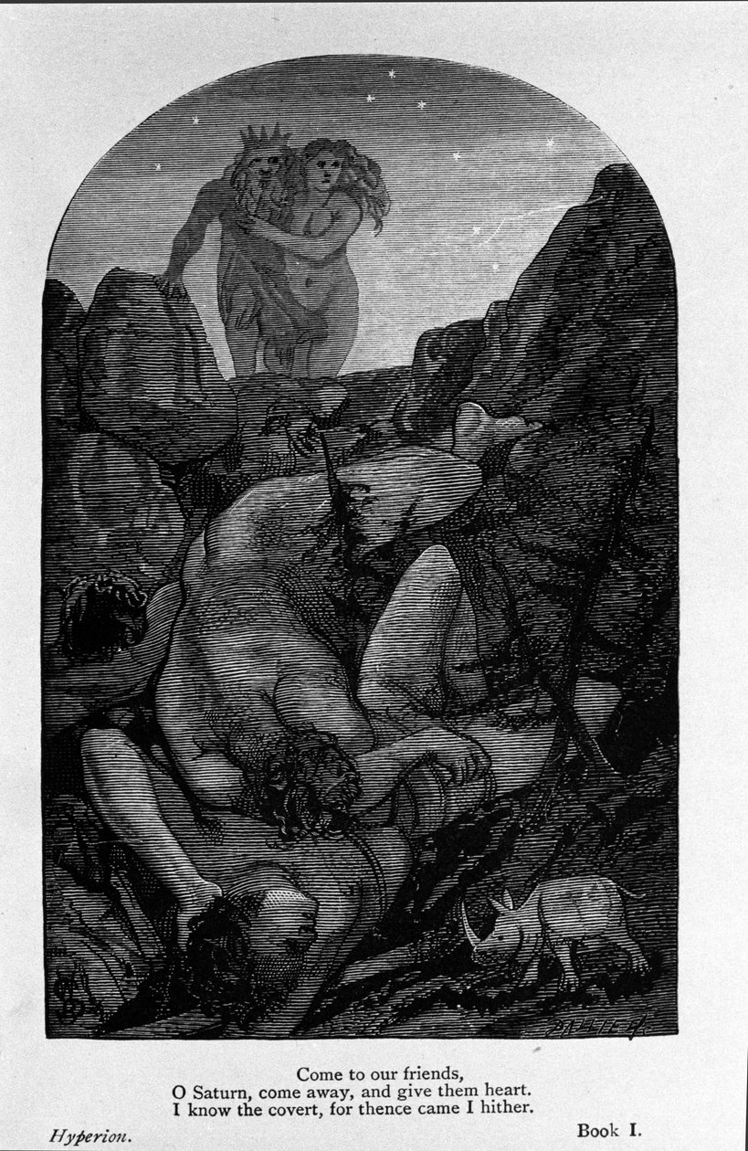 Ilustrace pro „Hyperion“ od básníka Johna Keatse (1795-1821) 19. století od Unknown artist