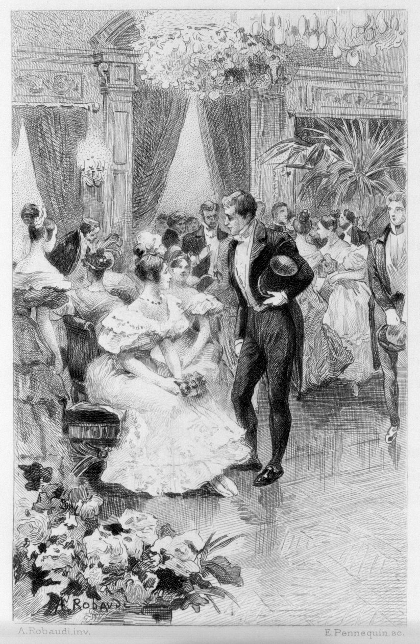 Ilustrace „Le Rouge et le Noir“ od Stendhala. Rytina z konce 19. století. od Unknown artist
