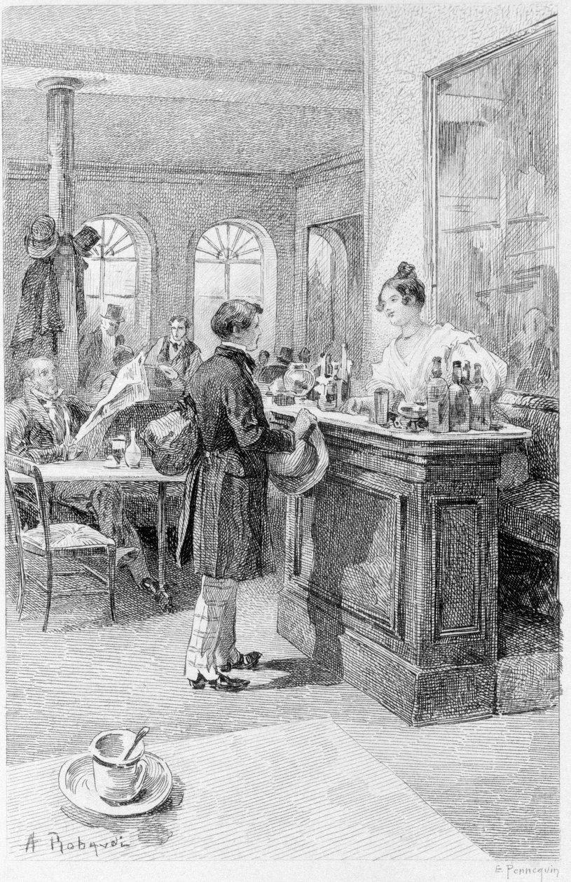 Ilustrace „Červený a černý“. Stendhal. 1831. Rytina z konce 19. století. od Unknown artist