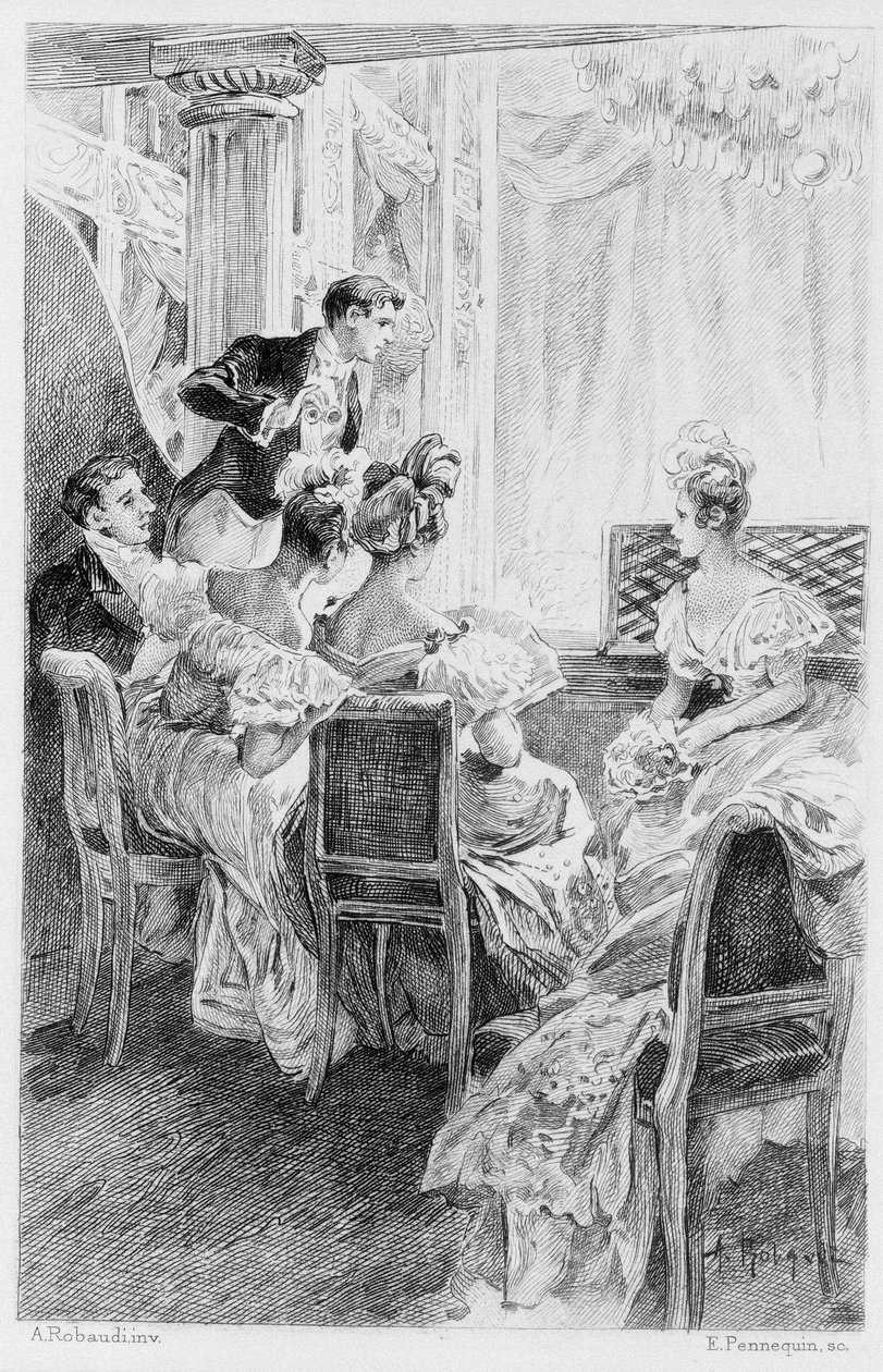 Ilustrace „The Red and the Black“ od Stendhala. 1830. Rytina z konce 19. století. od Unknown artist