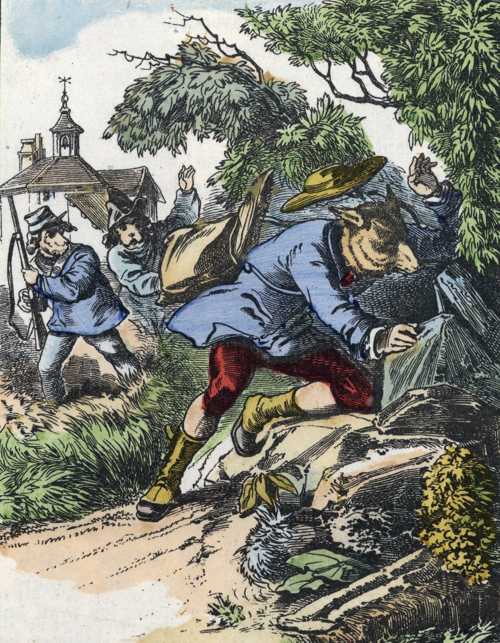 Ilustrace pohádky „Dobrá máma ovečka““. V „“ Pohádky z domova pro nejmenší““. Anonymní rytina 19. století. od Unknown artist