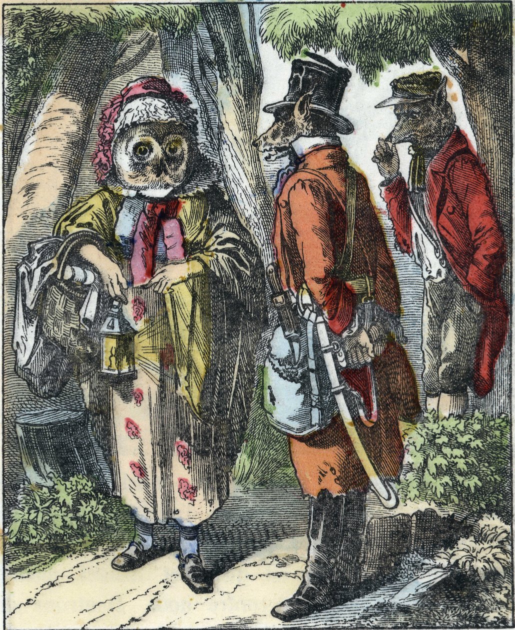 Ilustrace pohádky „Dobrá máma ovečka““. V „“ Pohádky z domova pro nejmenší““. Anonymní rytina 19. století. od Unknown artist