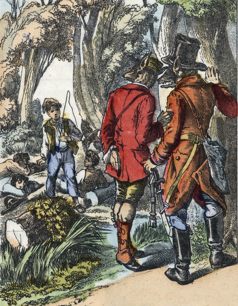 Ilustrace pohádky „Dobrá máma ovečka““. V „“ Pohádky z domova pro nejmenší““. Anonymní rytina 19. století. od Unknown artist