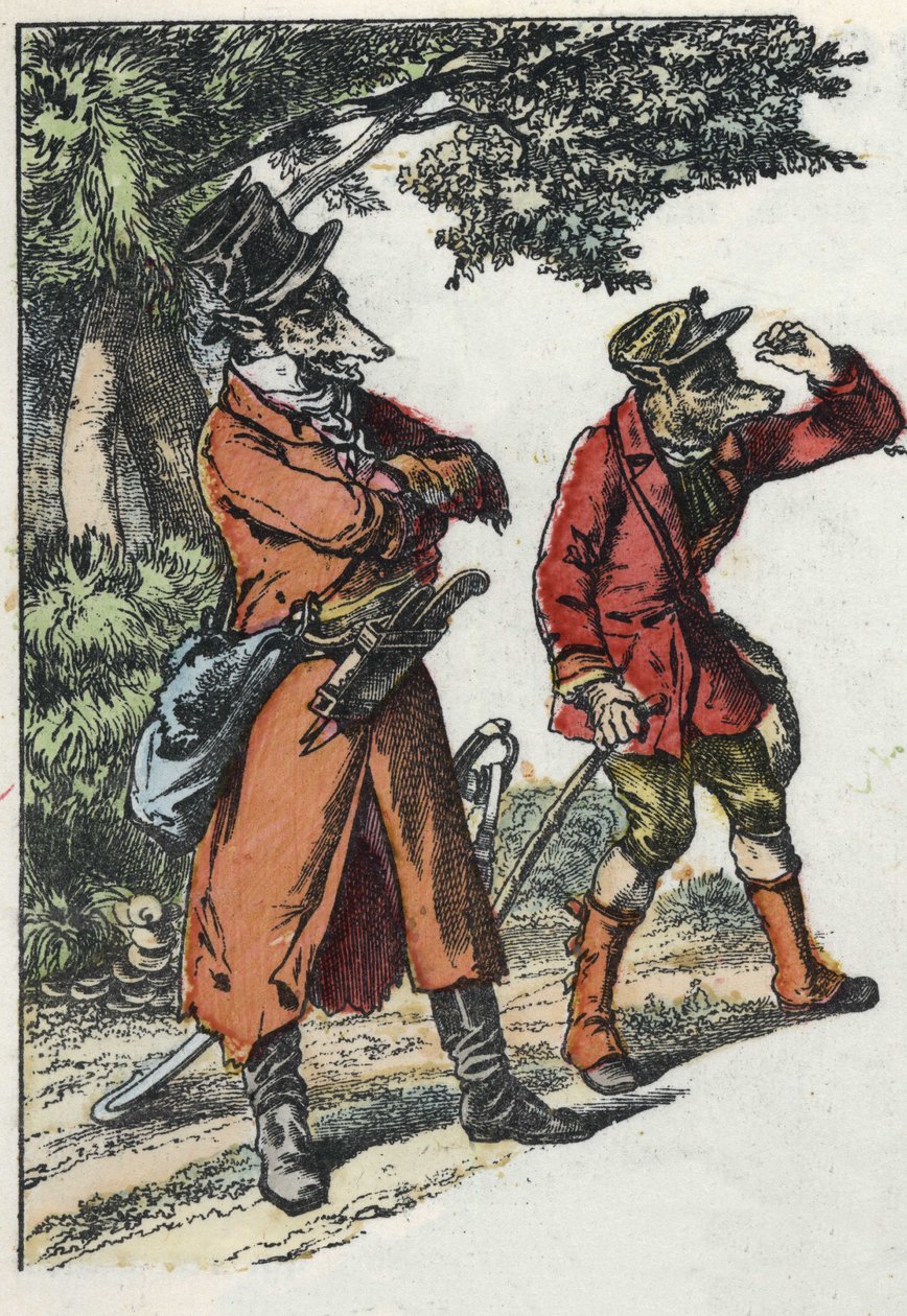 Ilustrace pohádky „Dobrá máma ovečka““. V „“ Pohádky z domova pro nejmenší““. Anonymní rytina 19. století. od Unknown artist