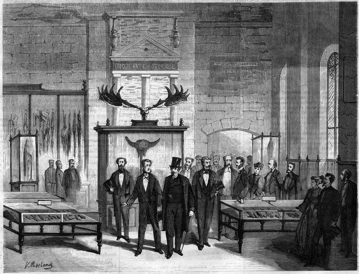 Inaugurace Musée Gallo Romain (Gallo-Romain) na zámku Saint Germain en Laye (Saint-Germain-en-Laye) Napoleonem III (Charles Louis Napoleon Bonaparte od Unknown artist