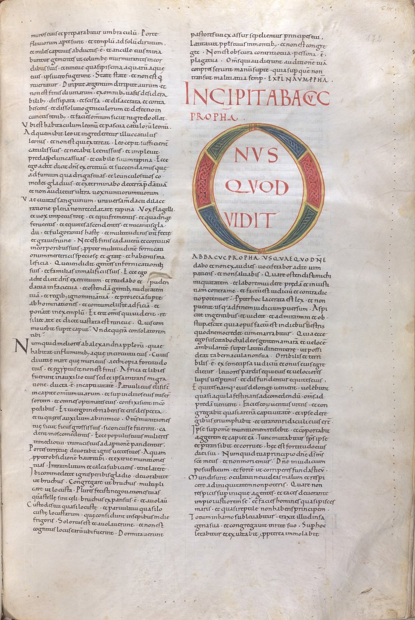 Incipit Habakuk Profa. Incipit Knihy proroka Habakuka, 11. století (miniatura, blánový rukopis) od Unknown artist
