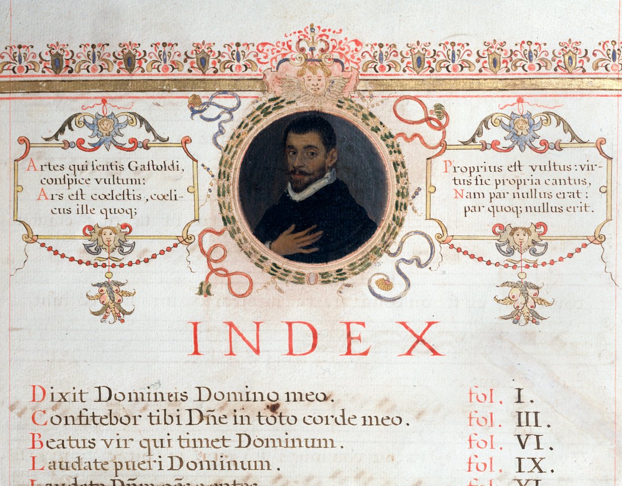 Indexová stránka s portrétem Giovanniho Giacoma Gastoldiho od Unknown artist