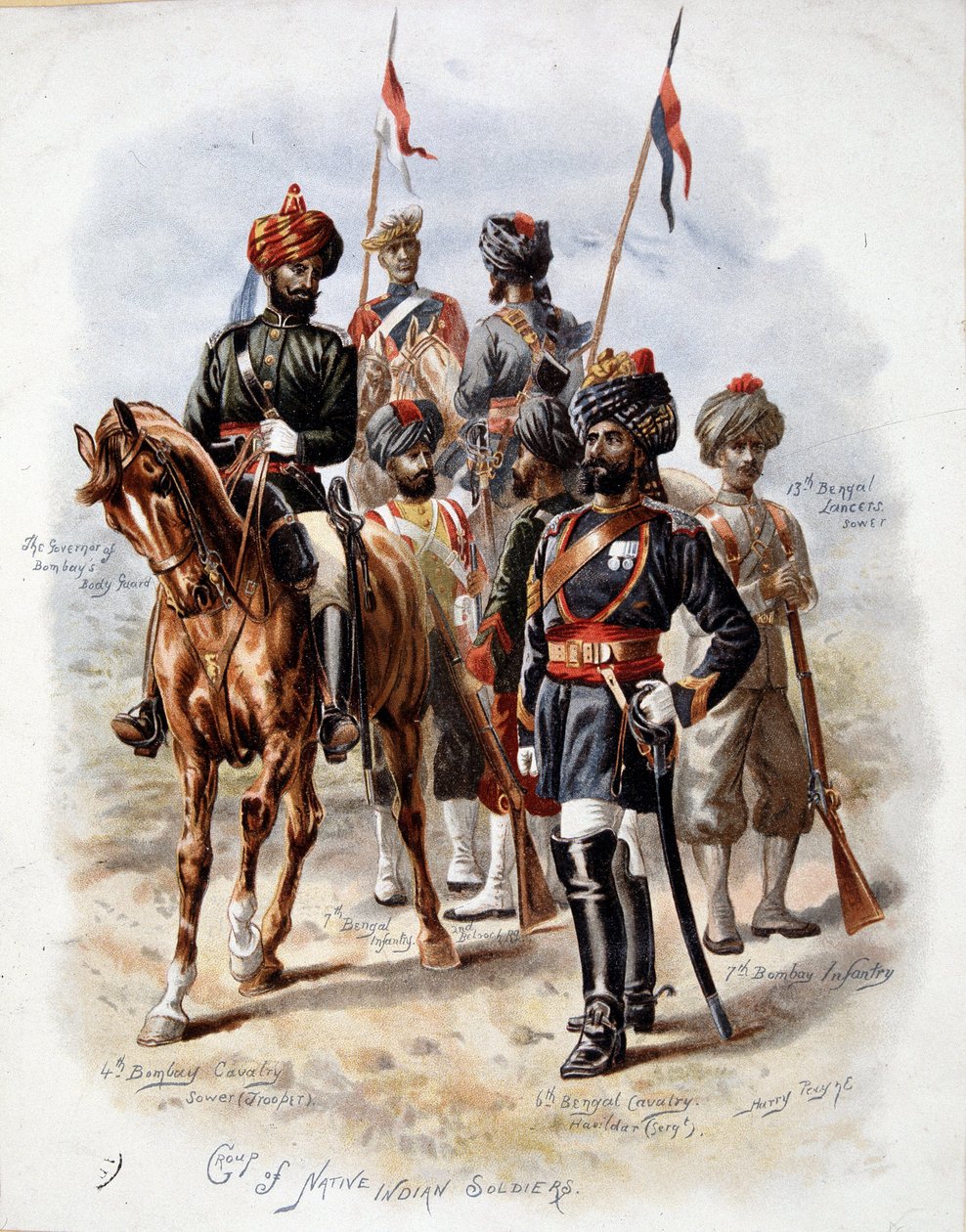 Indická armáda anglické armády - chromo. od Unknown artist