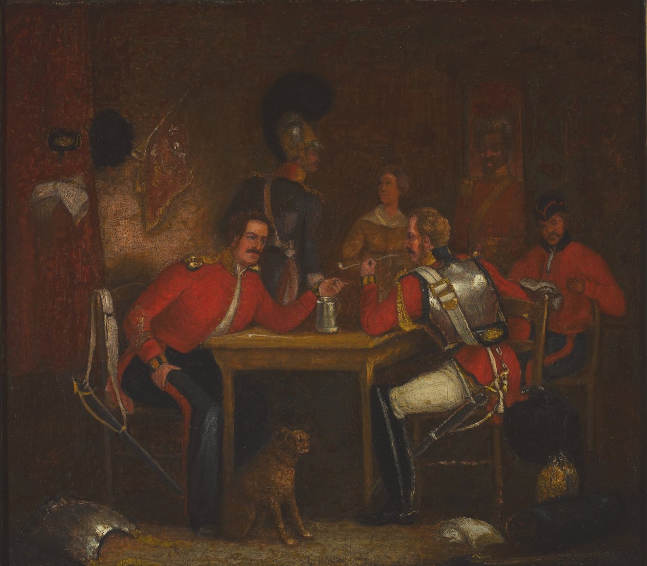 Interiér strážnice s vojáky Life Guards a Royal Horse Guards od Unknown artist