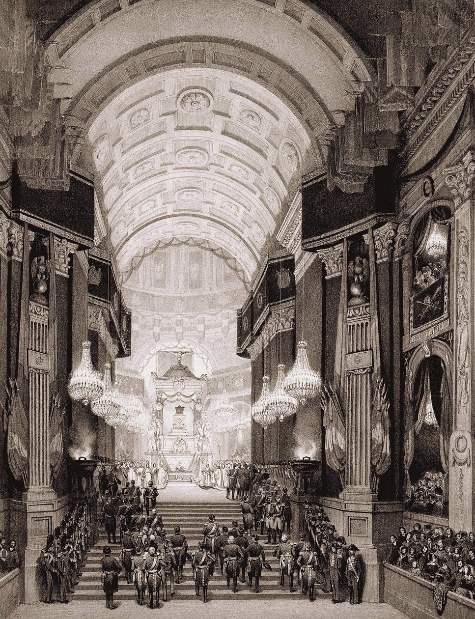 Interiér kostela invalidů při náboženském obřadu 15.12.1840. (Přesun popela z Napoleona I. do Invalidovny) od Unknown artist