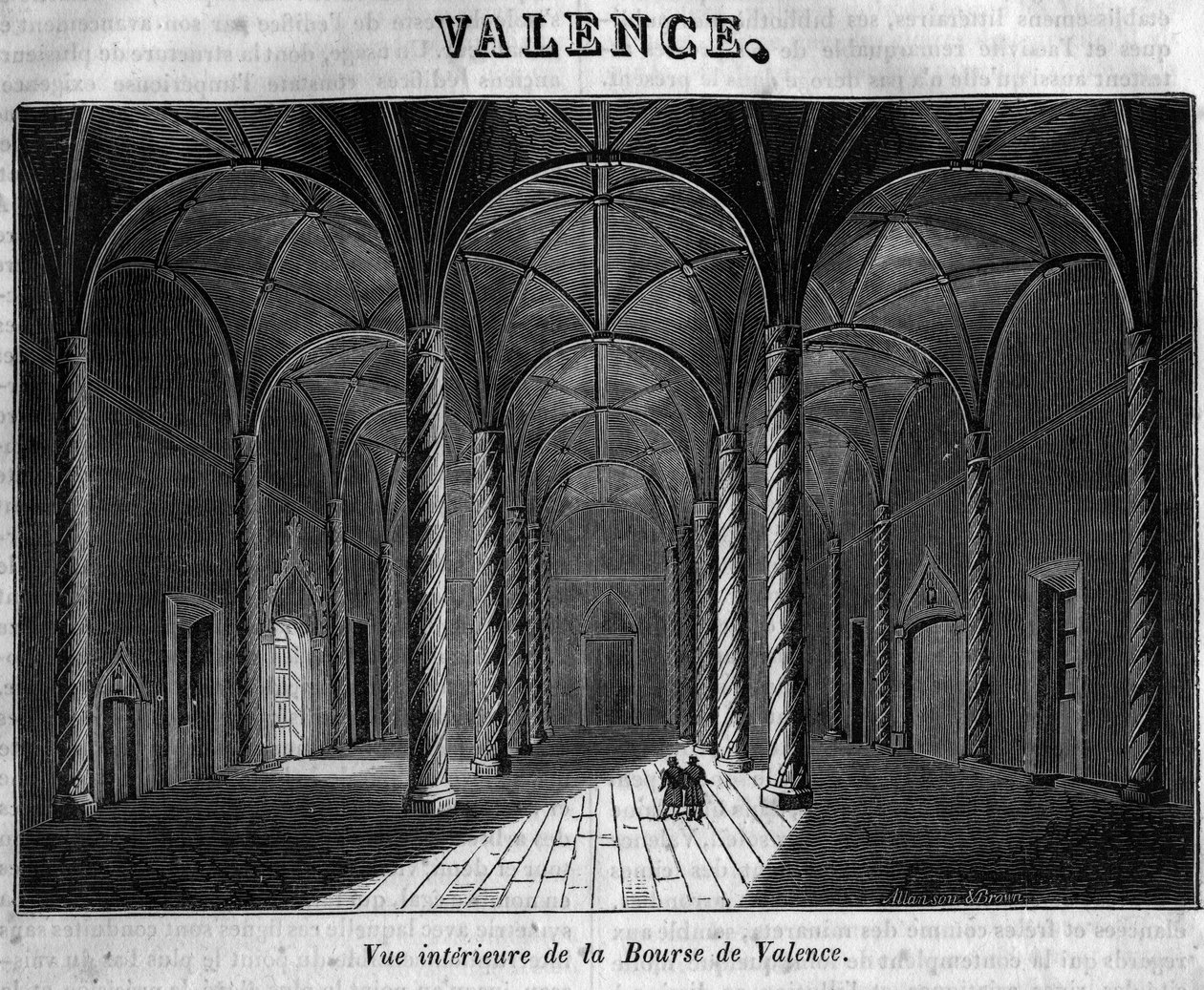 Vnitřní pohled na valencijskou burzu v 19. století. od Unknown artist