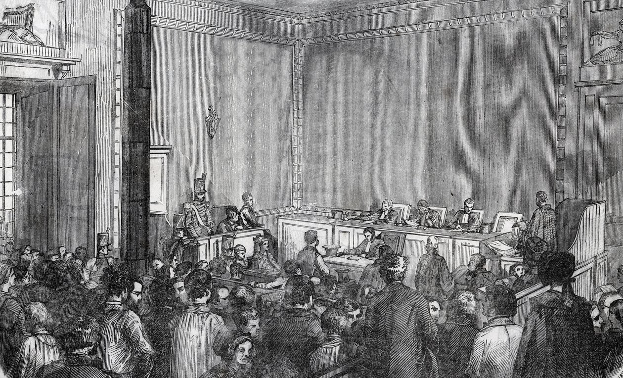Vnitřní pohled na nápravnou policii, 6. komora v Paříži v 19. století - rytina v „Tableau-de-Paris“ od Edmonda Texiera od Unknown artist