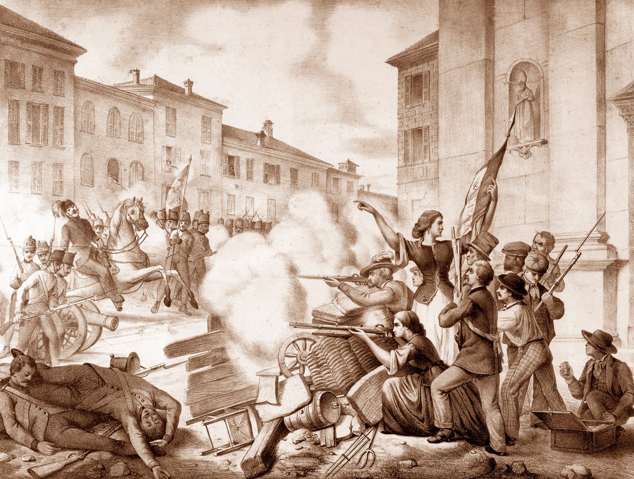 Italian Unite (Risorgimento (1848-1870): epizoda Deset dní v Brescii, 23. března až 1. dubna od Unknown artist
