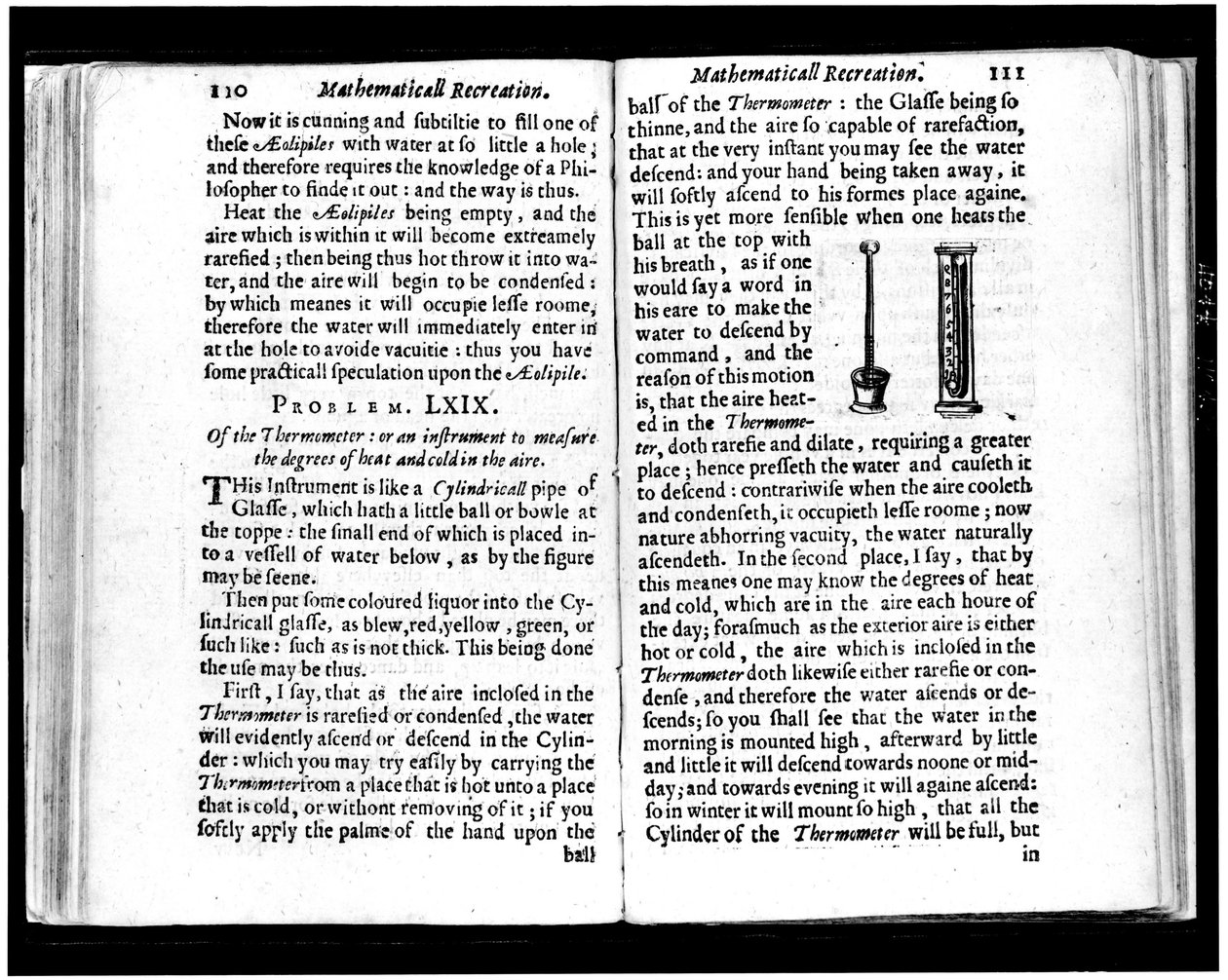 Italské a nizozemské teploměry Stránky z „“Matematics Recreations““ od Jean leurechon (1591-1670) 1653 od Unknown artist