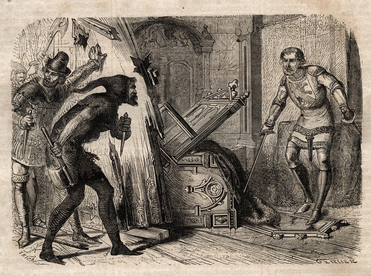 Jacob Van Artevelde (1290-1345) zavražděn v roce 1345 - Jacques (Jacob) Van Artevelde (1287 - 1345), známý jako moudrý muž z Gentu, v roce 1345 padl pod ranou buržoazie z Gentu - rytina "Lidové" Il Slovník“ - 1864 - od Josepha od Unknown artist