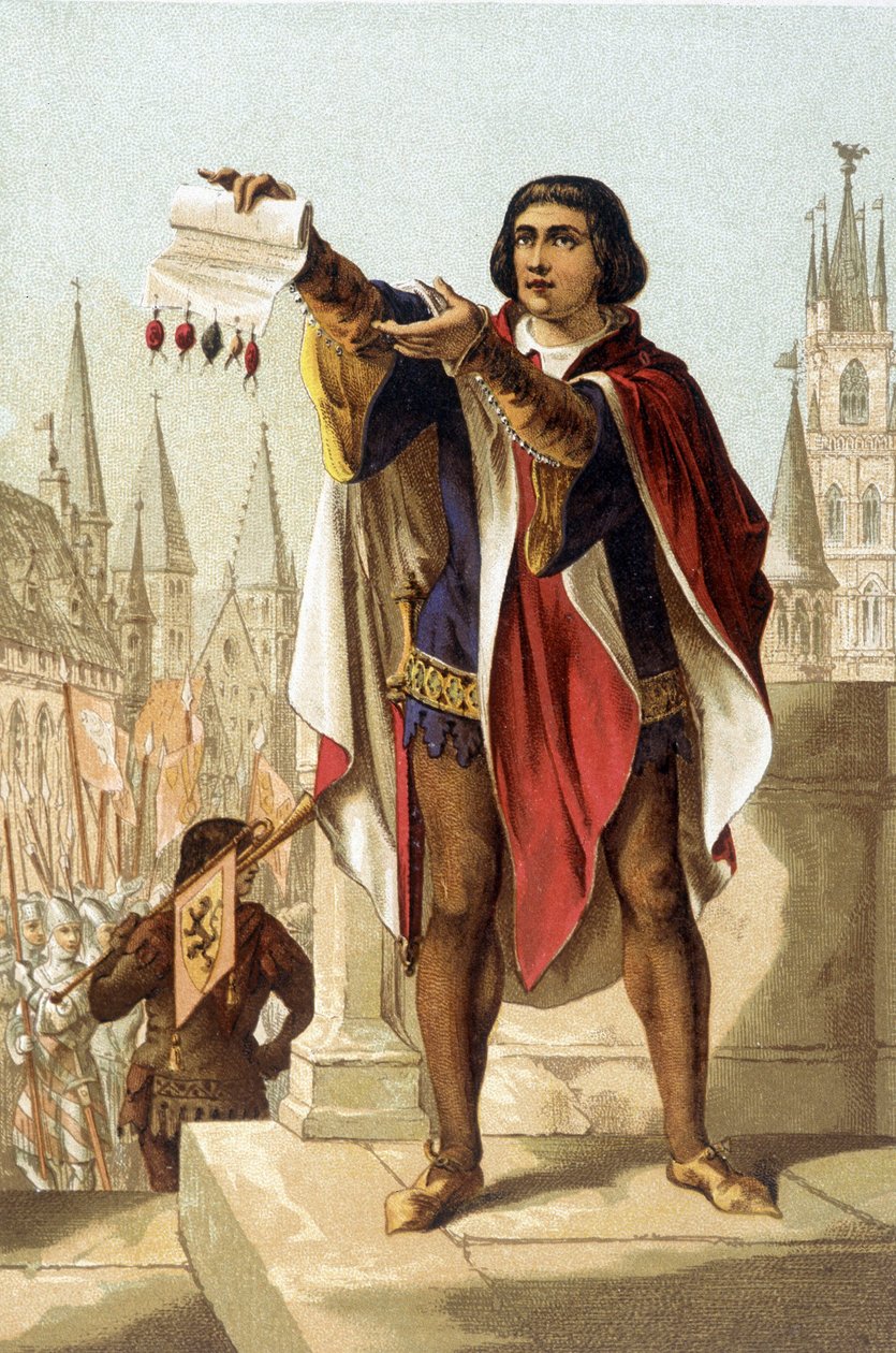 Jacob Van Artevelde. Buržoazní z Gentu (1290 až 1345). chromolitografie z roku 1880. od Unknown artist