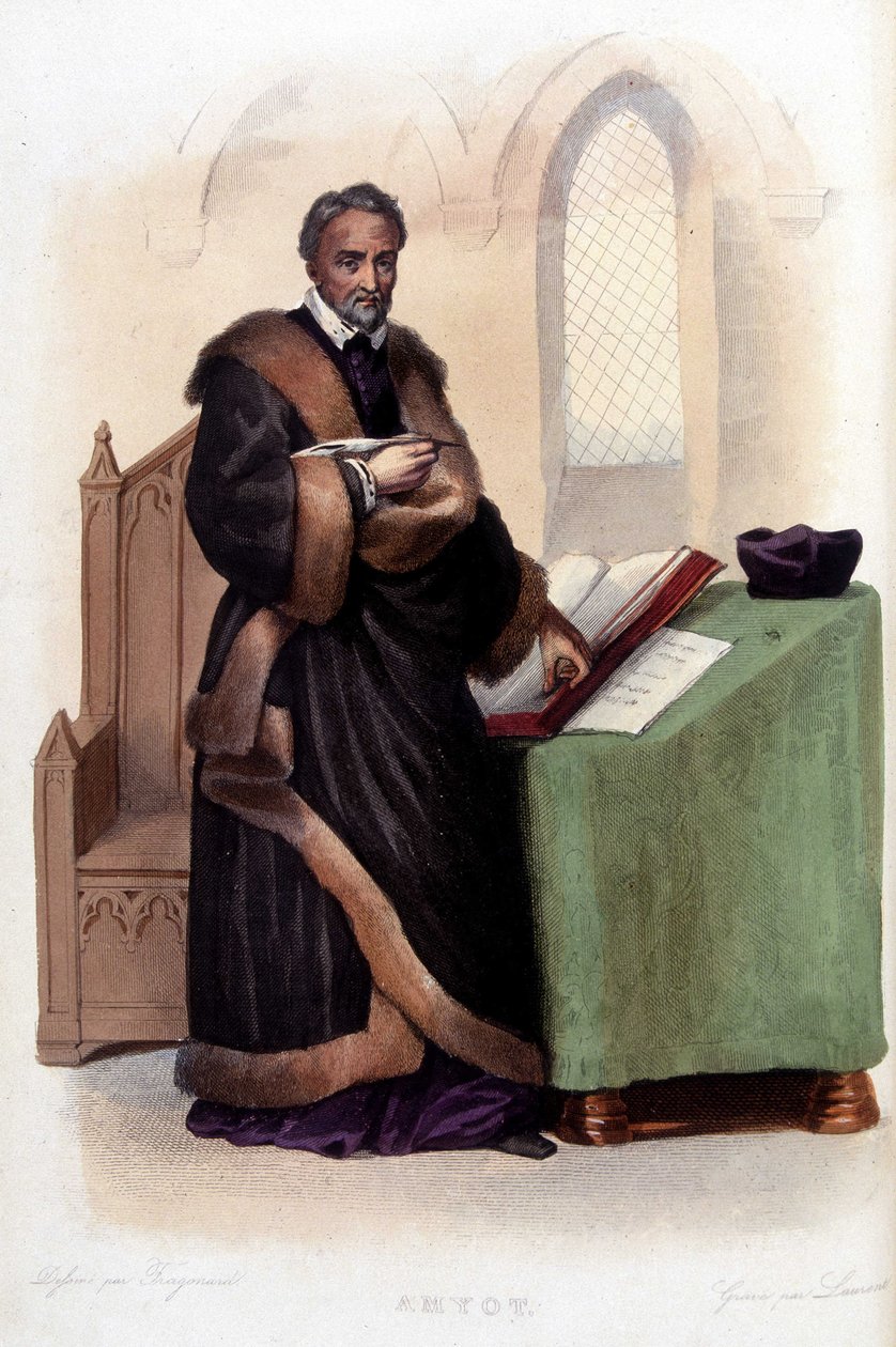 Jacques Amyot (1513-1593), francouzský humanista a spisovatel, - v „Le Plutarque francais“, Ed. Mennechet od Unknown artist