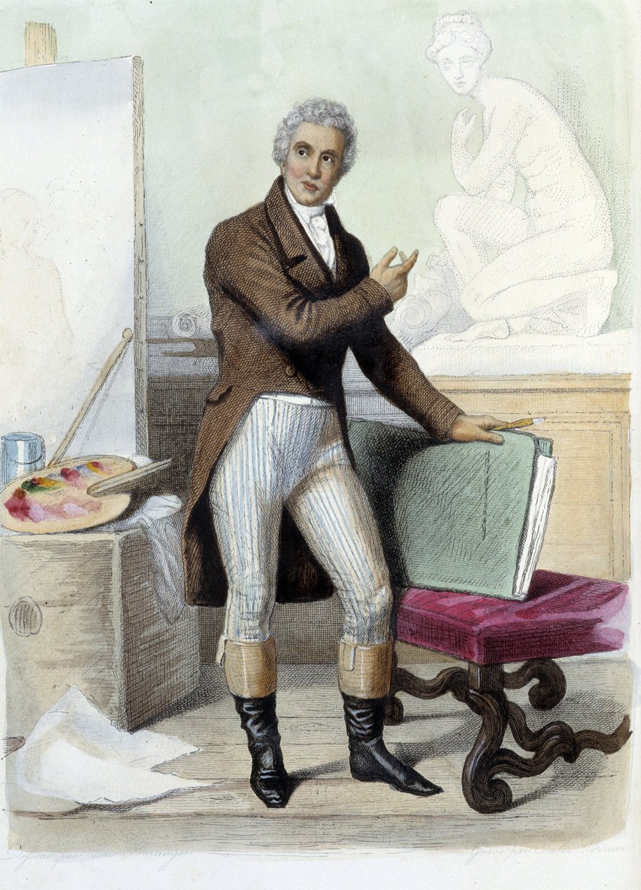 Jacques Louis David francouzský malíř a karikaturista (1748-1825) v Ed. Mennechet, ""Le Plutarque francais"" od Unknown artist