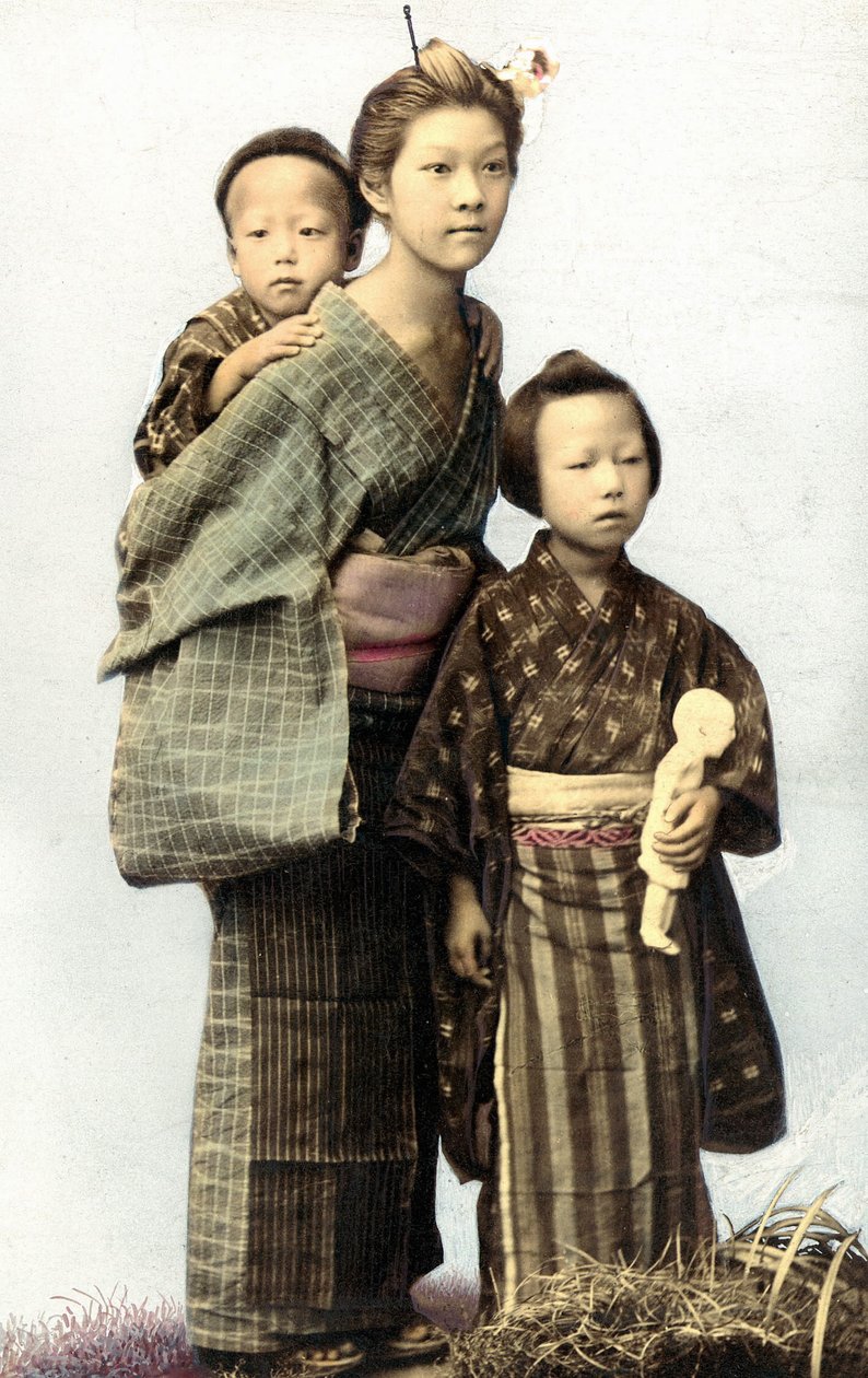 Japonské děti, konec 19. století od Unknown artist