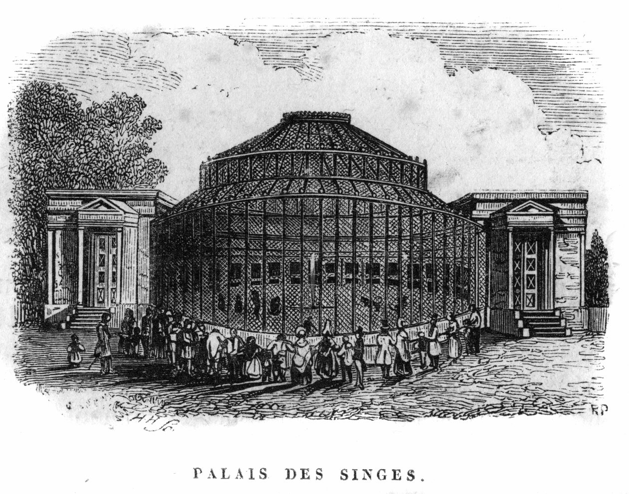 Jardin des Plantes v Paříži v roce 1861: palác opic. od Unknown artist