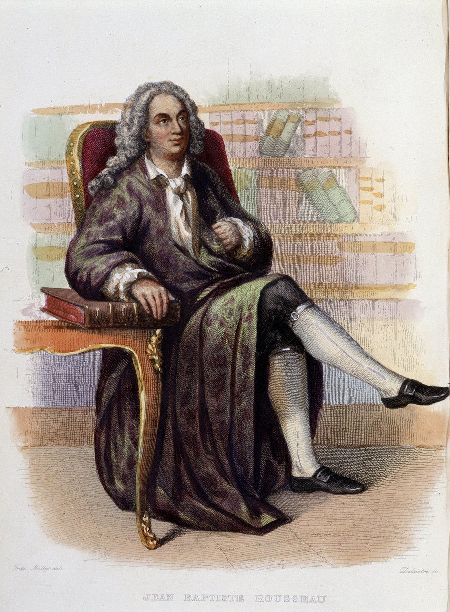 Jean Baptiste (Jean-Baptiste) Rousseau (1670-1741), francouzský básník - v „“The French Plutarch““, Ed. Mennechet od Unknown artist