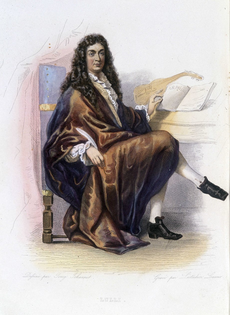 Jean Baptiste Lully (1632-1687) - v „Le Plutarque francais“, Ed. Mennechet od Unknown artist