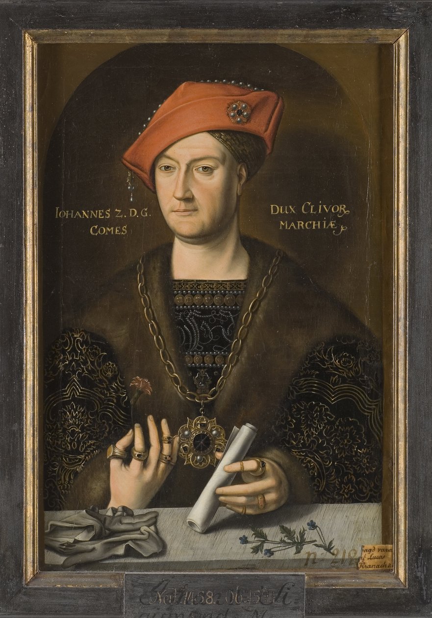 Jean II de Cleves, dit le Clement - Portrét Jana II. (1458-1521), vévody z Cleves, hraběte z Marka, Anonym. Olej na plátně. Rozměr: 66 x 45 cm. Národní muzeum Stockholm od Unknown artist