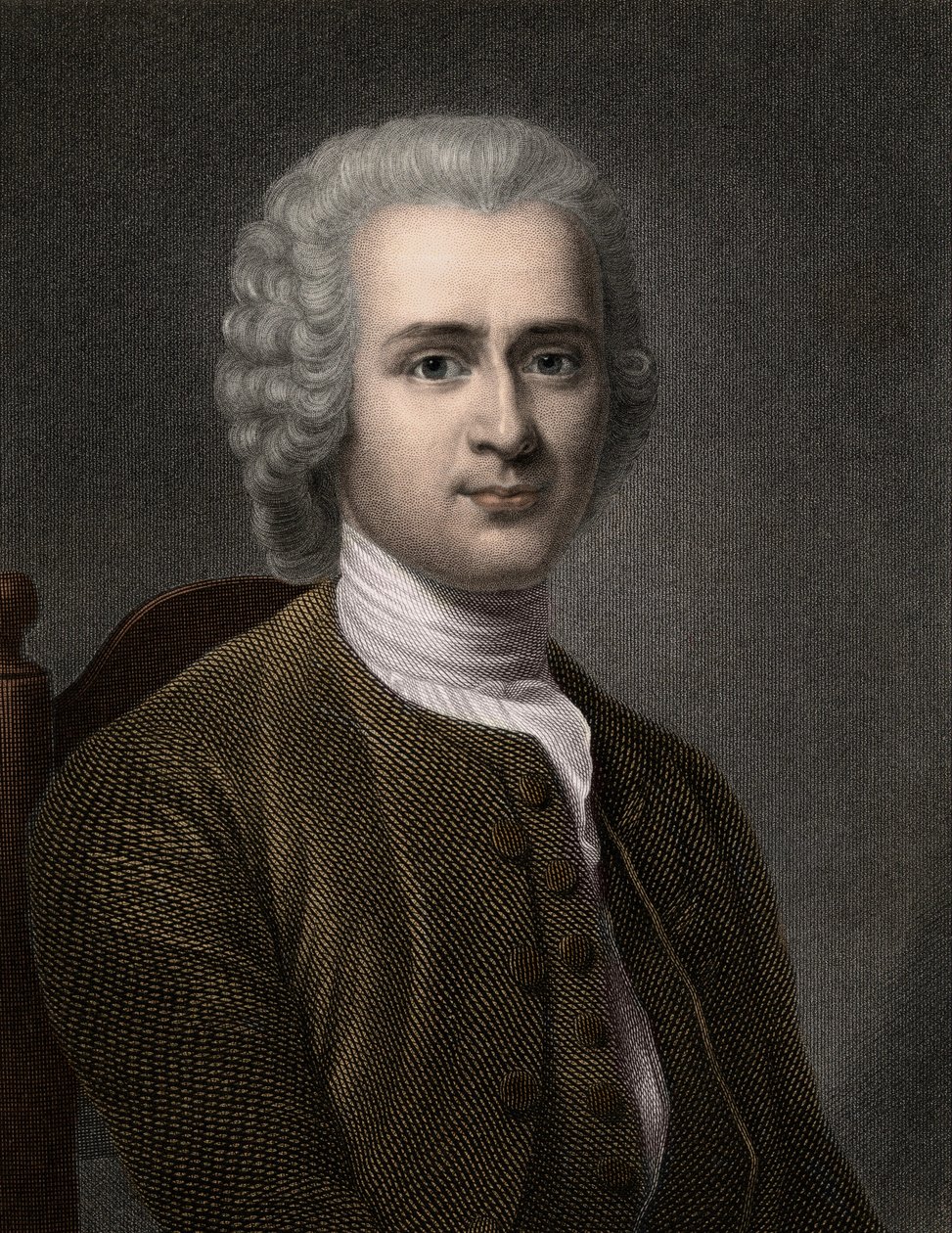 Jean Jacques Rousseau 1712-1778 - rytina - 19. stol. od Unknown artist