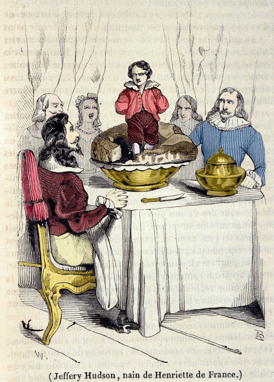 Jeffrey Hudson (1619-1682), trpaslík anglické královny Henriette Marie z Francie (1609-1669). od Unknown artist
