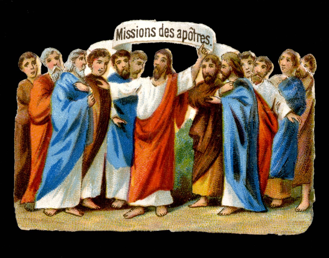 Ježíš svěřuje jejich poslání apoštolům – Chromovi. od Unknown artist